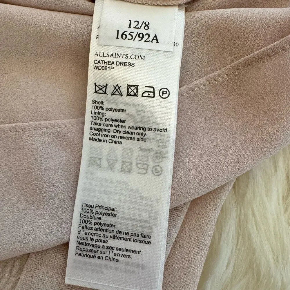 All Saints Sleeveless Cathea Shift Wrap Dress 8 NWT